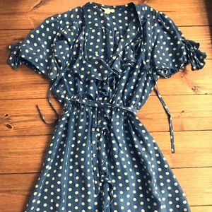 Silk ruffle Anthropologie dress